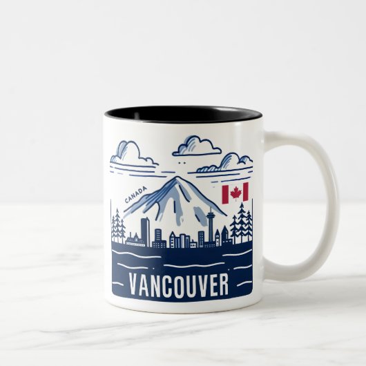 Vancouver Canada Zweifarbige Tasse (Rechts)