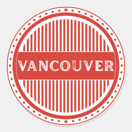Vancouver City Pride Emblem – Canadian Identity Runder Aufkleber (Vorderseite)