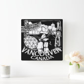 Vancouver Clock Gifts Decor First Nations Clock Quadratische Wanduhr (Zuhause)