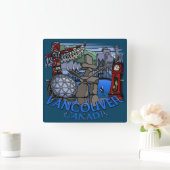 Vancouver Clock Ohrs Decor First Nations Clock Quadratische Wanduhr (Zuhause)
