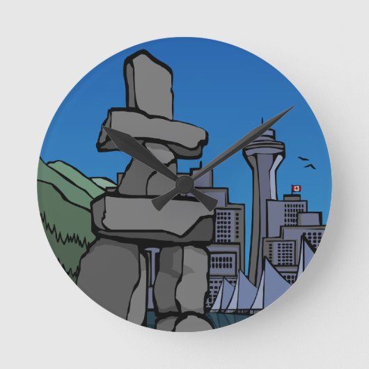 Vancouver Clock Ohrs Decor First Nations Clock Runde Wanduhr (Vorderseite)