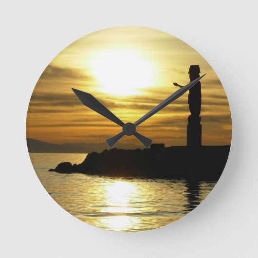 Vancouver Clock Ohrs Decor First Nations Clock Runde Wanduhr (Vorderseite)