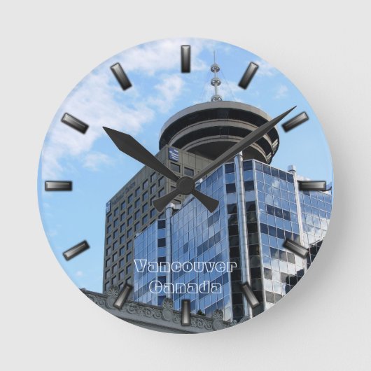 Vancouver Clock Personalized Vancouver Wall Clock Runde Wanduhr (Vorderseite)