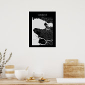 Vancouver Dark City Map Poster (Küche)