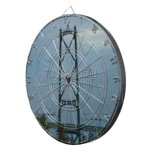 Vancouver Dartboard Lions Gate Souvenir Dartboard Dartscheibe (Vorderseite rechts)