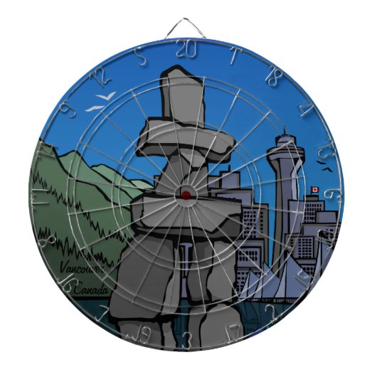 Vancouver Dartboard Totem Pole Souvenir Dartboard Dartscheibe (vorne)
