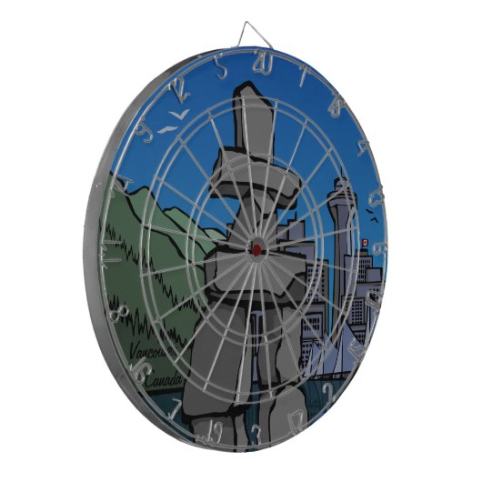 Vancouver Dartboard Totem Pole Souvenir Dartboard Dartscheibe (Vorderseite Links)