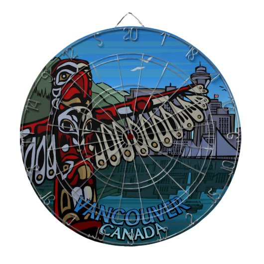 Vancouver Dartboard Totem Pole Souvenir Dartboard Dartscheibe (vorne)