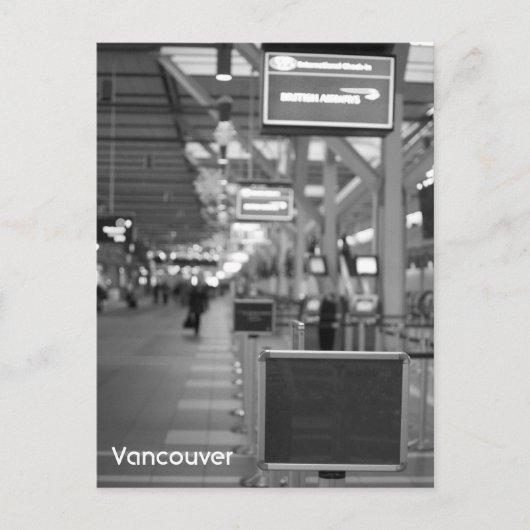 Vancouver - Empire Airport Black & White Postcard Postkarte (Vorderseite)