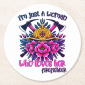 Vancouver Feuerwehrmann ehrt Hingabe Runder Pappuntersetzer (Vorderseite)