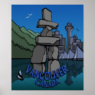 Vancouver First Nation Poster Inukshuk Wohngestalt