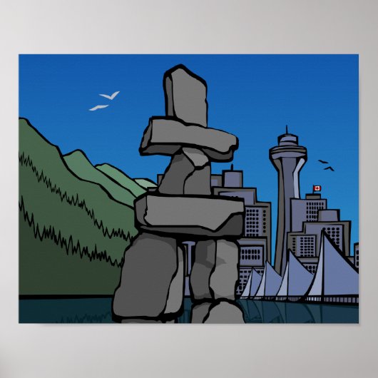Vancouver First Nation Poster Inukshuk Wohngestalt (Vorne)
