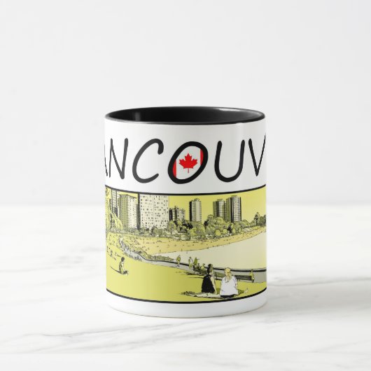 Vancouver-Illustration - englische Bucht Tasse (Zentrum)