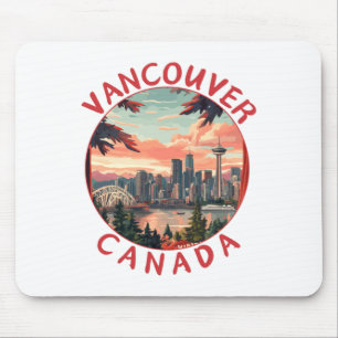 Vancouver in Kanada Retro-Vektor-Reise Kunst Lands Mousepad