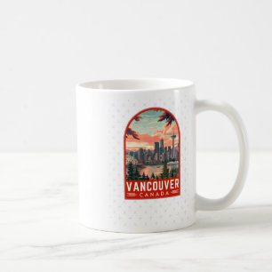 Vancouver in Kanada Retro-Vektor-Reise-Kunstemblem Kaffeetasse