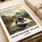Vancouver Island Canada Travel Poster Orca