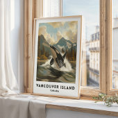 Vancouver Island Canada Travel Poster Orca