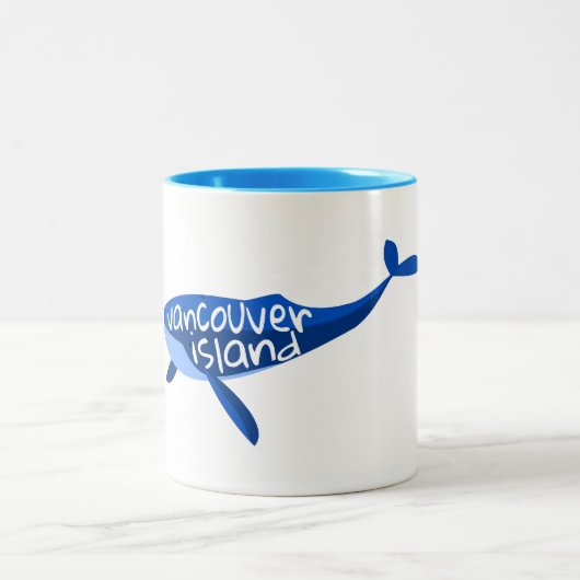 Vancouver Island Canada Whale Zweifarbige Tasse (Mittel)