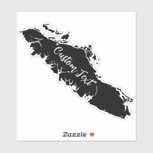Vancouver Island Map Kontur Custom Sticker (Blatt)