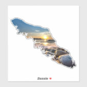 Vancouver Island Map Kontur - Sea shore BC Aufkleber (Blatt)