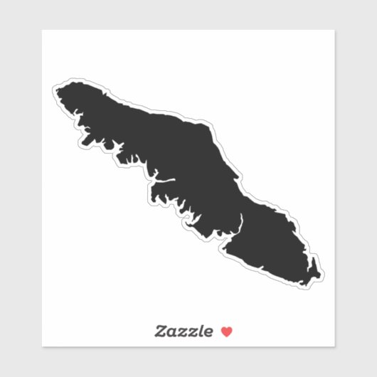 Vancouver Island Map Kontur - Silhouette BC Aufkleber (Blatt)