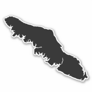 Vancouver Island Map Kontur - Silhouette BC Aufkleber