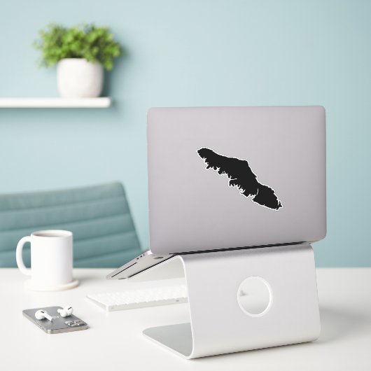 Vancouver Island Map Kontur - Silhouette BC Aufkleber (Laptop auf Schreibtisch)
