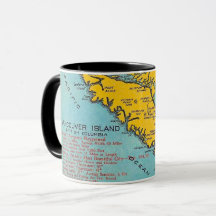 Vancouver Island Vintage-Karten-Postkarten-Tasse