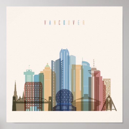 Vancouver, Kanada | City Skyline Poster (Vorne)