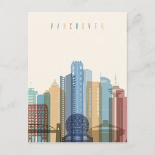 Vancouver, Kanada   City Skyline Postkarte