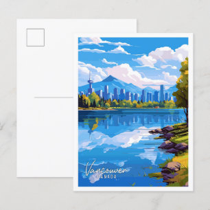 Vancouver Kanada Kunst Vintage-Reiseillustration Postkarte
