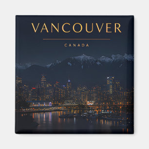 Vancouver Kanada Nachtpanorama Berge Magnet