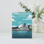 Vancouver Kanada Retro-Reise Postkarte (Stehend Vorderseite)