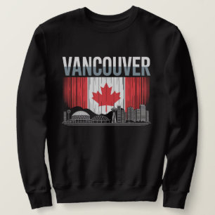 Vancouver Kanada Skyline Vintage-Flagge & Berg Sweatshirt
