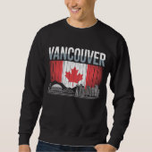Vancouver Kanada Skyline | Vintage Flagge & Berg Sweatshirt (Vorderseite)