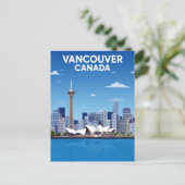 Vancouver Kanada Skyline Vintage Postkarte (Stehend Vorderseite)