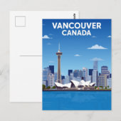 Vancouver Kanada Skyline Vintage Postkarte (Vorne/Hinten)