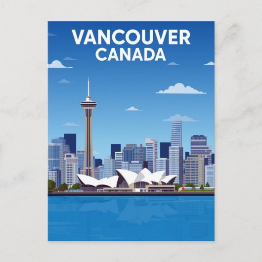 Vancouver Kanada Skyline Vintage Postkarte (Vorderseite)