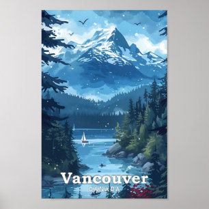 Vancouver Kanada Vintage-Kunst-Reiseillustration Poster