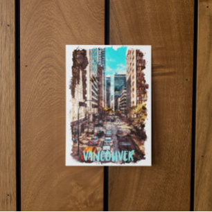 Vancouver Kanada Vintage Reise Skyline Postkarte