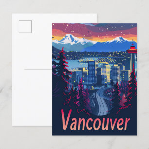 Vancouver Kanada Vintage Retro Reiseillustration Postkarte