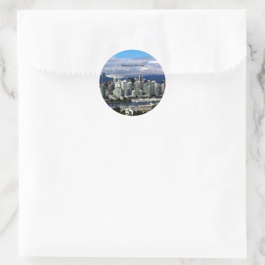 Vancouver, kanadische Skyline Runder Aufkleber (Tasche)