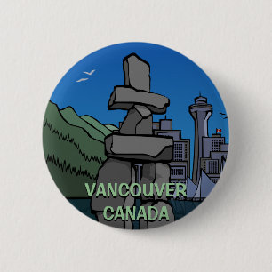 Vancouver knöpft Andenken-Knöpfe Inukshuk Kunst Button