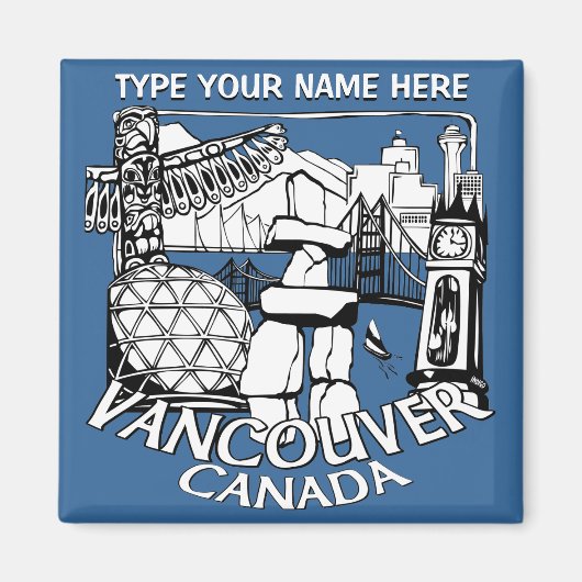 Vancouver Kühlschrankmagnete Personalisiert Souven Magnet (Vorne)