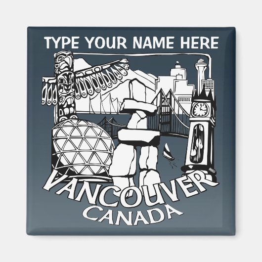 Vancouver Kühlschrankmagnete Personalisiert Souven Magnet (Vorne)