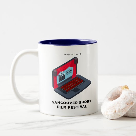 Vancouver Kurzes Filmfestival - Kaffee-Tasse Zweifarbige Tasse (Mit Donut)