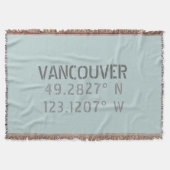 Vancouver Latitude Longitude Throw Blanket Decke (Vorderseite)