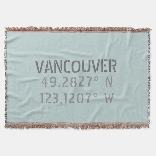 Vancouver Latitude Longitude Throw Blanket Decke (Vorderseite)