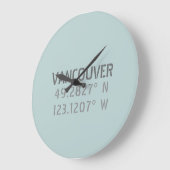 Vancouver Latitude Longitude Wall Clock Große Wanduhr (Winkel)