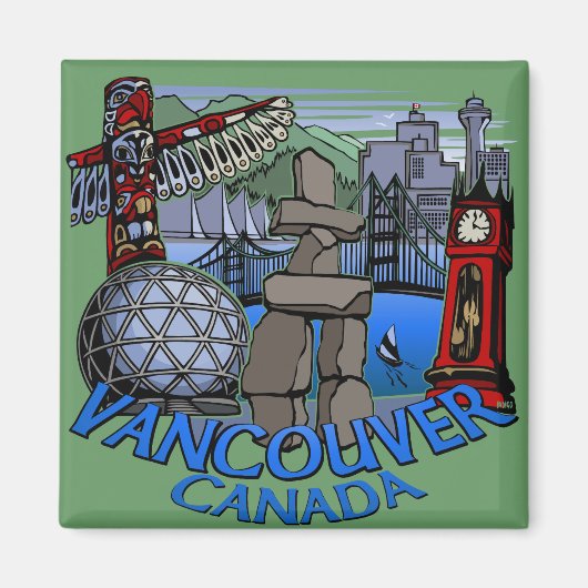 Vancouver Magnet Souvenir Magnet Buttons & Geschen (Vorne)